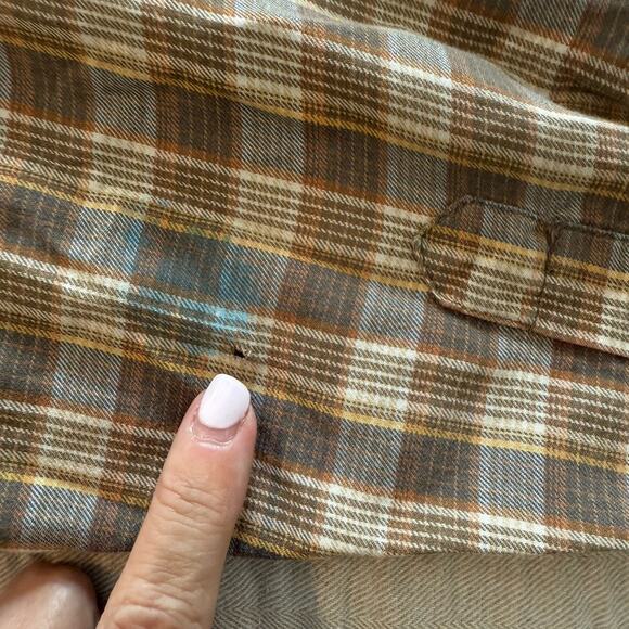 Patagonia Men's LG Brown Plaid Buckshot Shirt Soft Worn Feel Comfy Condition - Picture 7 of 14